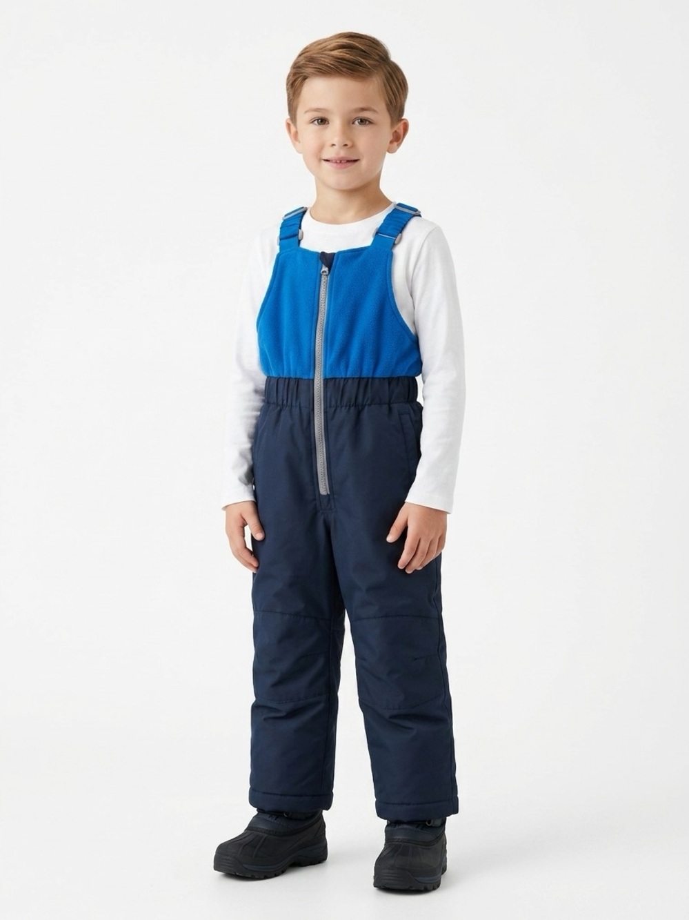 Slalom Insulated Snow Bib Overalls Adjustable Straps Blue Navy Kids 4T